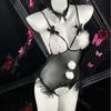 Сексуальное белье сексуальный плюшевый комбинезон кролика сетка прозрачный помпон соблазнение костюм Женщина-кошка