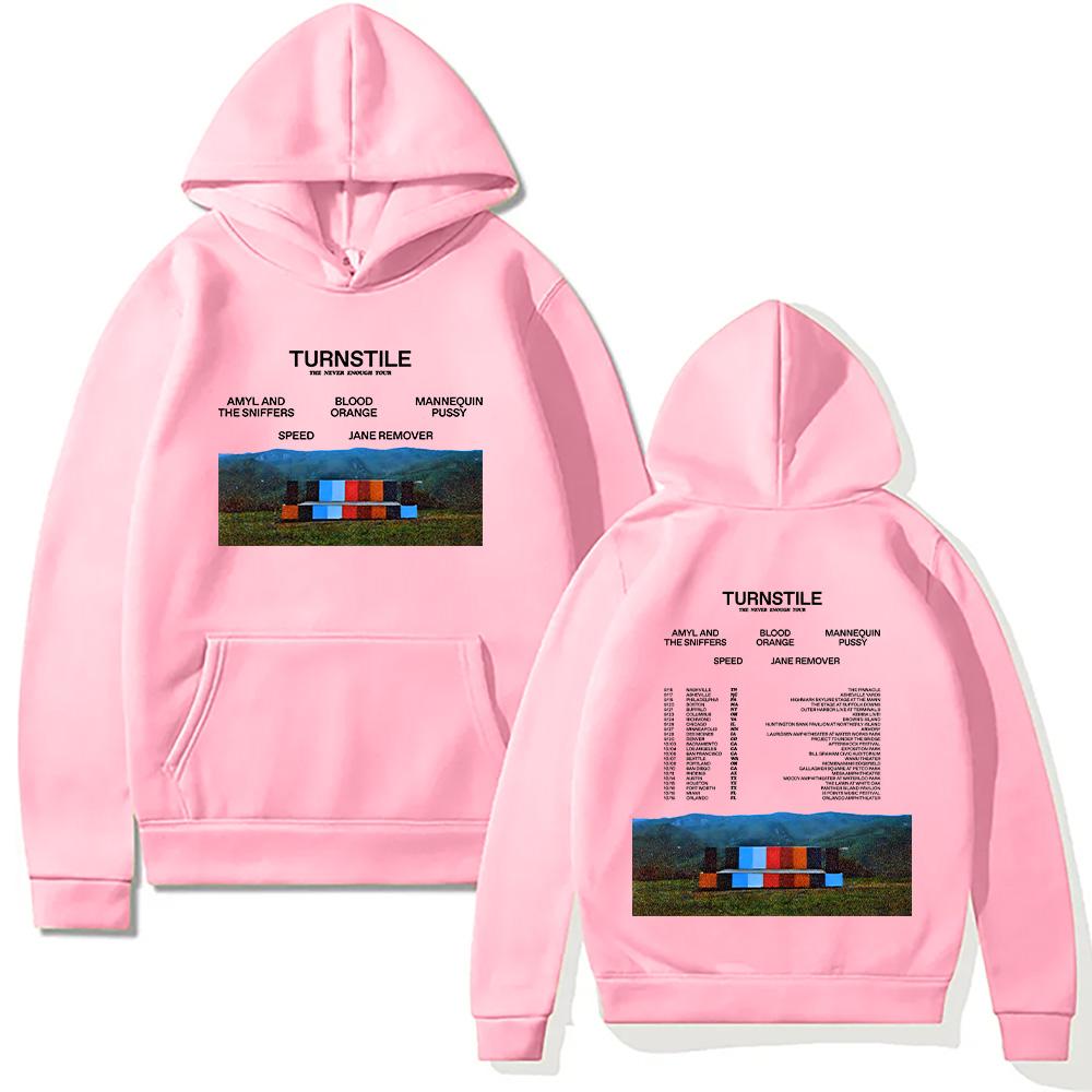 Толстовки Turnstile Band Turnstile The Never Enough Tour 2025 Свитшот Унисекс Хип-хоп Рок Уличные Пуловеры Двусторонние Уличная одежда