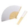 40-1Pcs Portable White Wedding Hand Fans Bamboo Foldable Paper Fan Party Wedding Supplies Gift Decoration For Guest Wedding Fan