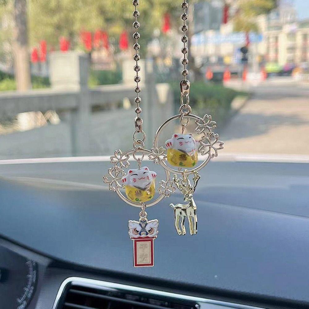 Орнамент Lucky Cat Подвески Подвески для автомобиля Украшение комнаты Подвеска для зеркала заднего вида автомобиля