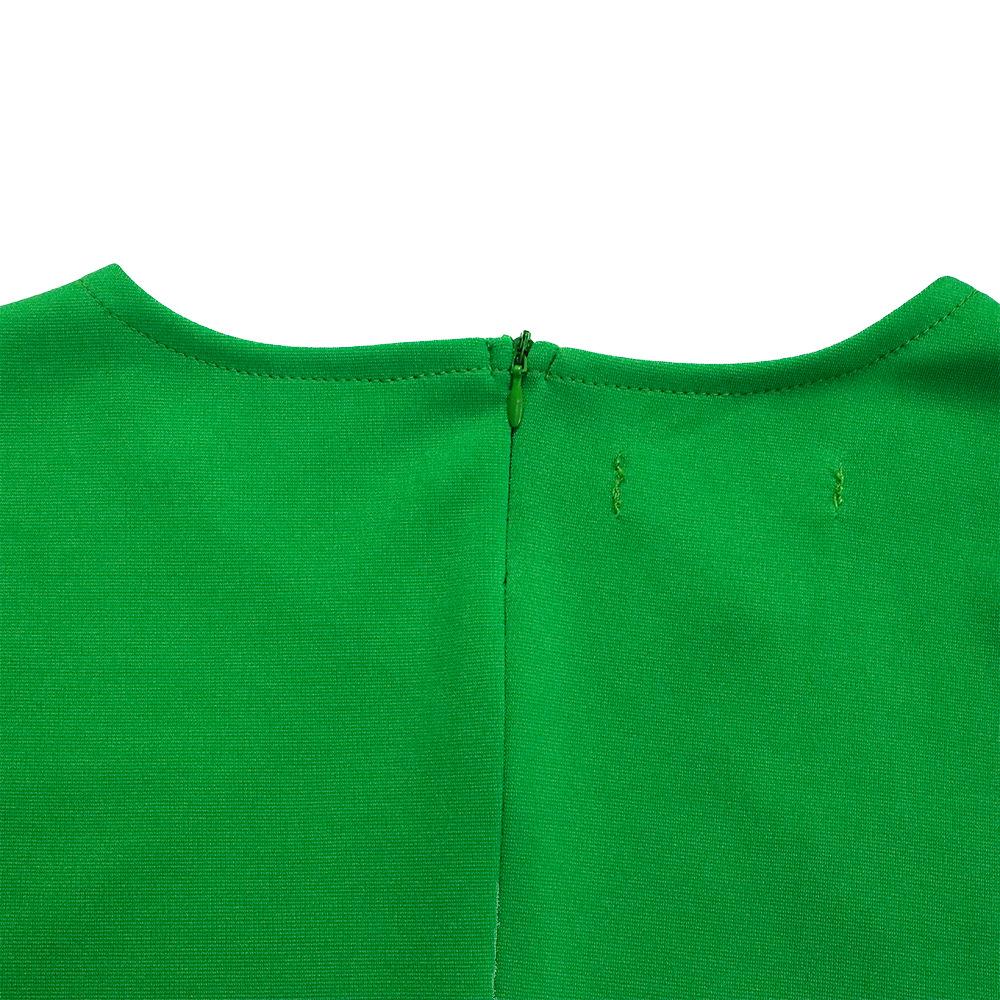 Женское модное однотонное плиссированное платье большого размера, элегантное цельное платье со средними рукавами и круглым воротником с брошью