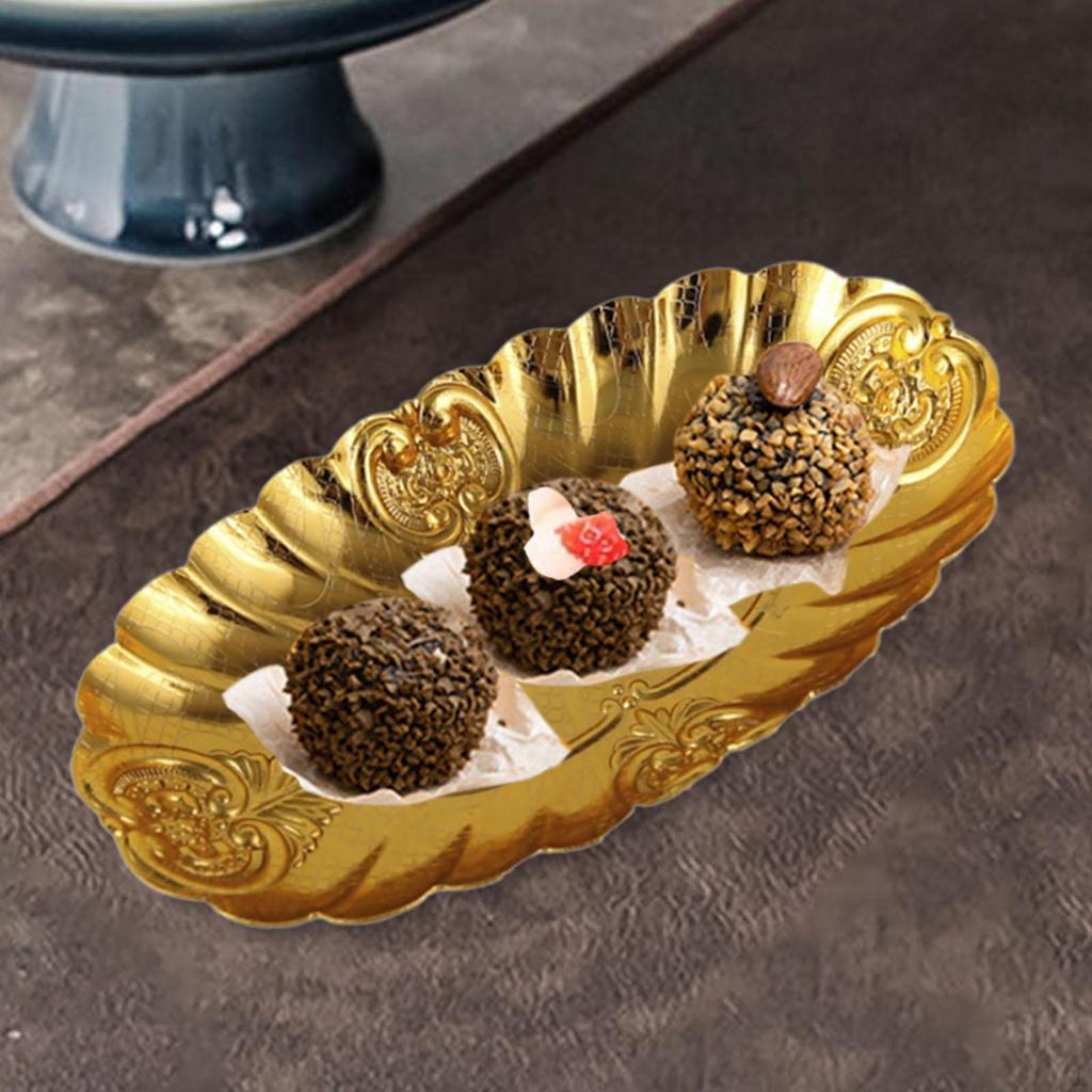 Контейнер для конфет и орехов, стильный креативный декоративный металлический поднос для сервировки, овальный