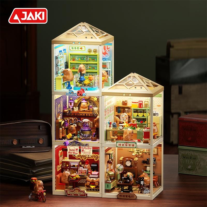 Jaki Super Строительные Блоки Игрушки Уличная Сцена Общий Магазин Модель Сборная Игрушка Настольное Украшение Подарок На День Рождения Ребенка