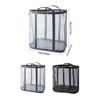 Large Foldable Mesh Laundry Basket Pocket Dirty Clothes Hamper with Handles for Bathroom Bedroom Collapsible Washing Storage Bag