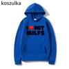 I Love MILFs Mothers Day Hoodies I Heart MILFs Husband Hoodie Harajuku Pullovers Spring/Autumn Unisex Unisexga Tops Unisex Clothing