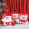 Small Reusable Christmas Bags for Gifts Mini Santa Christmas Treat Bags Christmas Party Bags with Handles Holiday Christmas Gift Pouch Xmas Festival