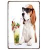 Mfoever Christmas Dog Decor Metal Tinplate Poster New Year Festival Decor xcm Cute Dog Poster