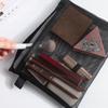 Nylon Mesh File Bag A4 A5 A6 Transparent Zipper Test Paper Information Student Pen Bag Transparent Mesh Cosmetic Storage Bag