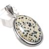 Dalmation Jasper Gemstone 925 Sterling Silver Jewelry Pendant 2.09"