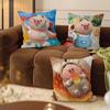 CUTE Pig Pillow Covers Cartoon Sofa Decorative Home Double-sided Printing Short Plush Cute Cushion Cover