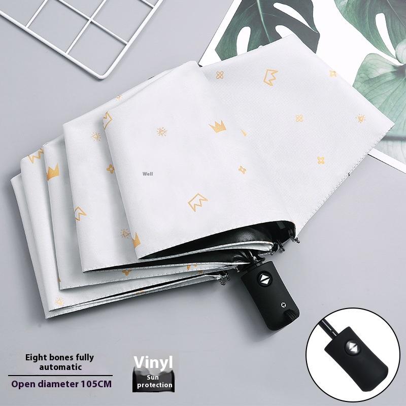 Складной автоматический зонт для мужчин и женщин, студентов, милый зонт от солнца, солнцезащитный козырек, анти-ультрафиолетовый дождь и солнечный зонт двойного назначения
