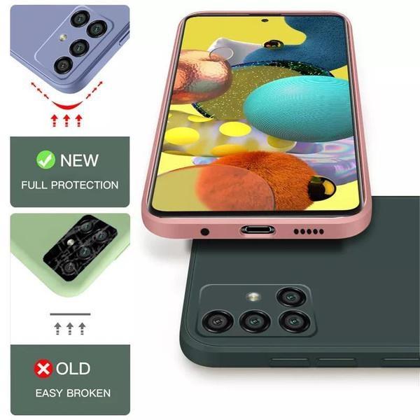 New Square Liquid Silicone Case For Samsung Galaxy S23 S22 S21 S20 Ultra Plus S21FE S20FE Note20Ultra A12 A52 A14 A54 A13 A33 A53 A73 Shockproof Case