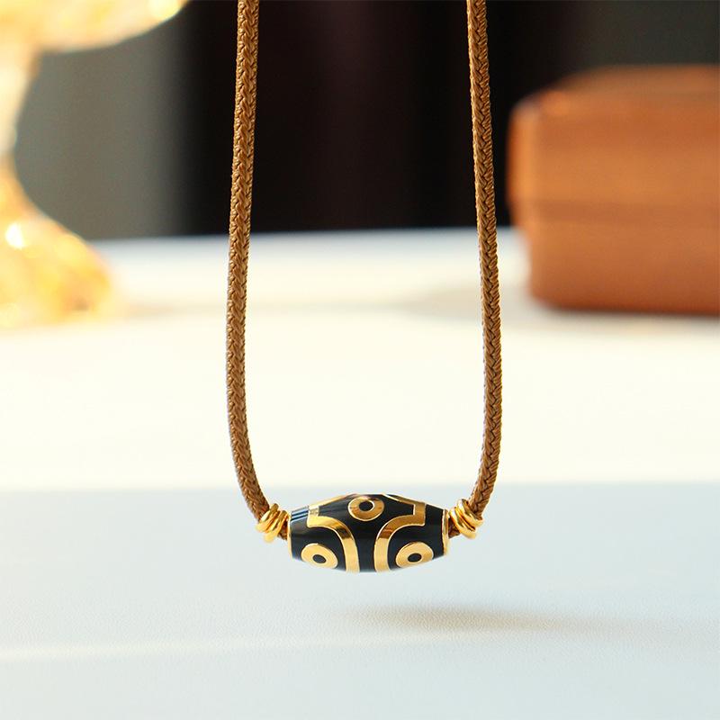 Элегантное ожерелье Дзи с девятью глазами - Регулируемая роскошная цепочка-свитер для женщин