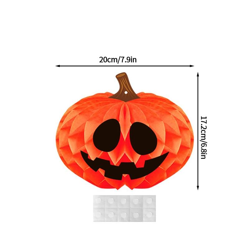 Halloween Decoration 3D Honeycomb Ball Pendant Party Background Wall Hanging Accessorie Halloween Pumpkin Spider Ghost Ornament
