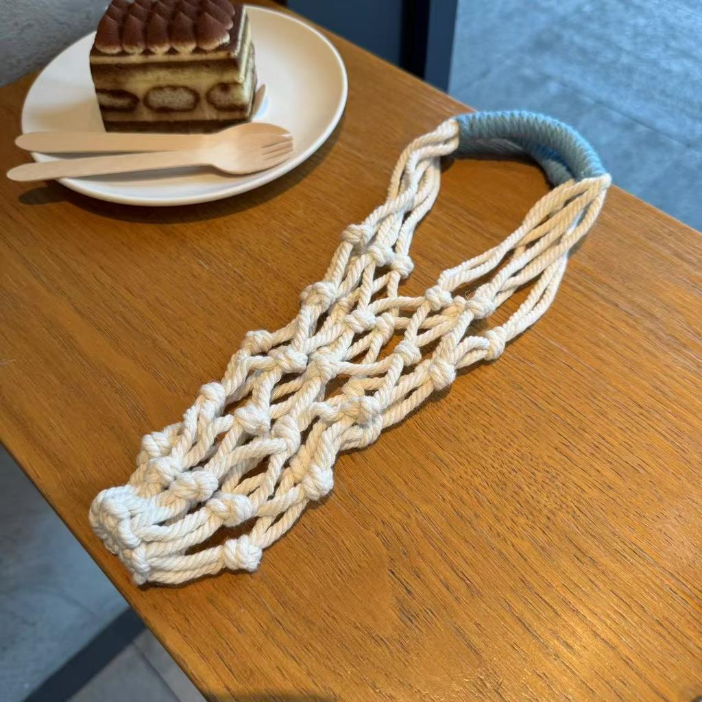 Handmade Macrame Water Bottle Holder Mesh Net Bag Portable Coffee Cup Carrier Sleeve