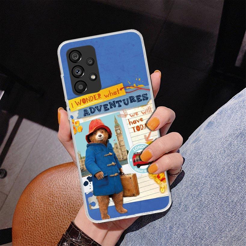Cute P-PaddingtonS Bear Phone Case For Samsung Galaxy A52 A32 A22 A12 A51 A31 A50S A30S A20S A10S Note 20 Ultra 10 Plus S10 A72