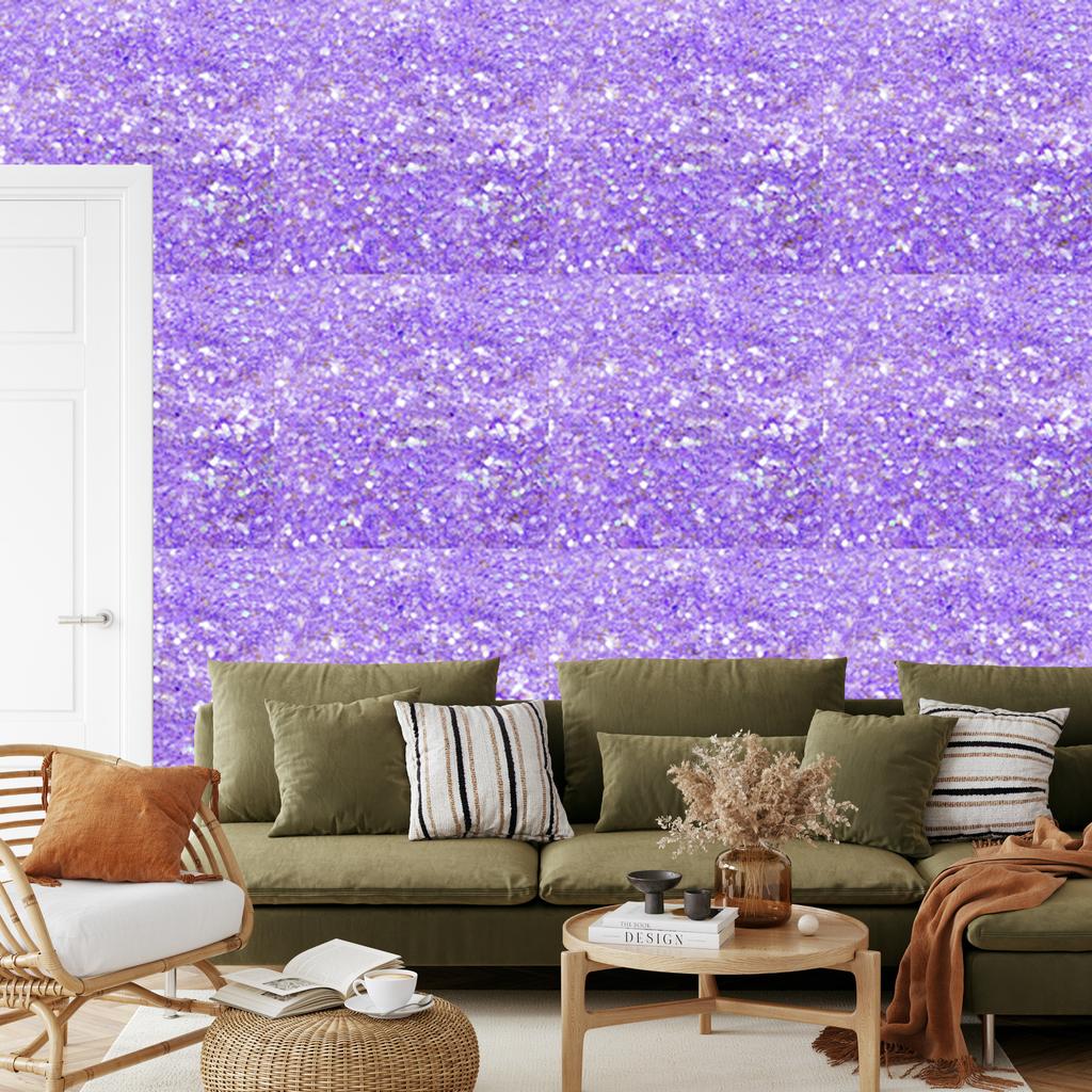 Lavender, purple, blue and white glitter wallpaper 50x1000