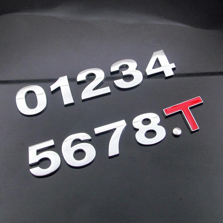 3D Metal English Letter & Number Car Sticker Emblem