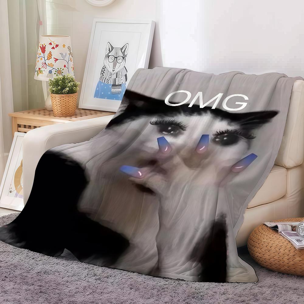 Funny Emoticons Cat meme Blanket For Sofa Office Bed Plane Travel Sleep Read Relax Camping Soft And Warm