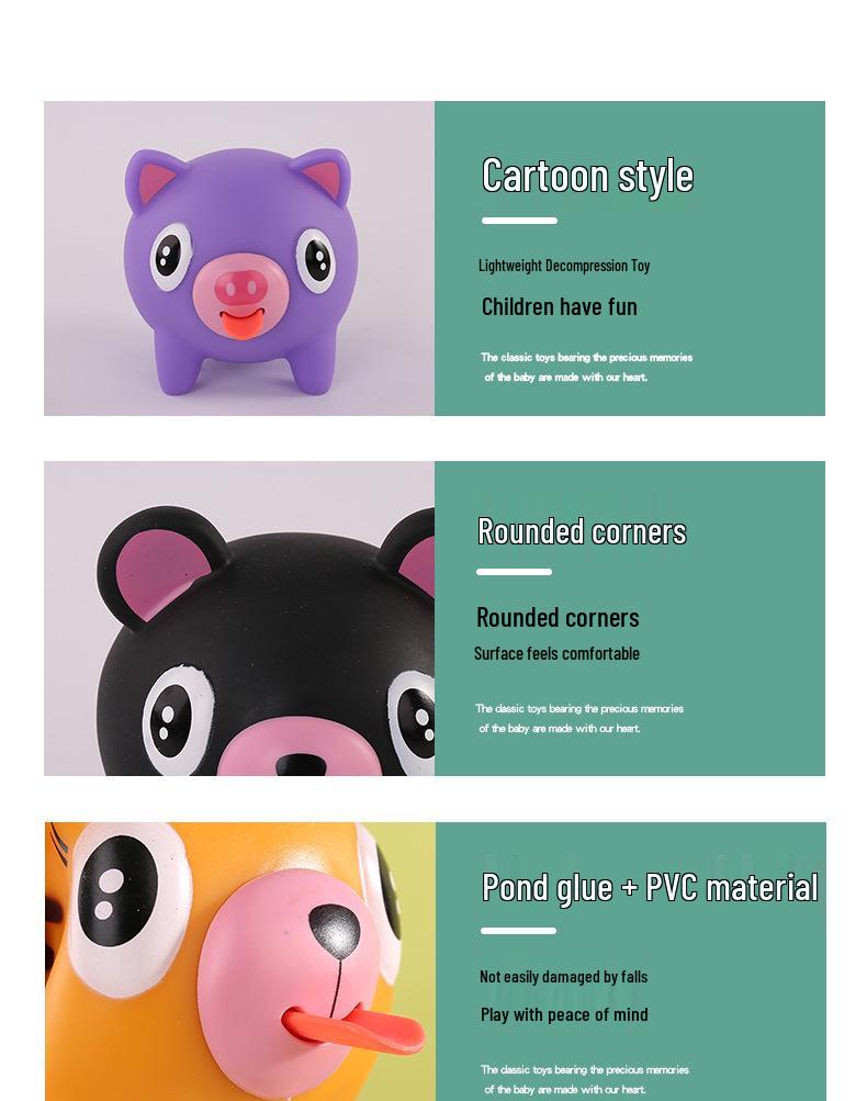 Cartoon Pig Squeeze Toy with Tongue-Out Sound