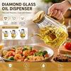 Diamond Cut Glass Oil Dispenser with Scale Oil Pourer Clear Glass Oil Bottle  Restaurant Use