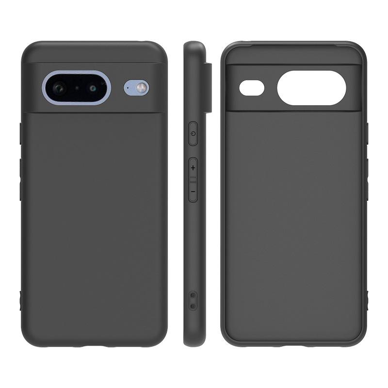 Роскошный Чехол из Жидкого Силикона для Google Pixel 6 6A 7 7A 8 8A 9 9A 9 Pro XL Черный Матовый Силиконовый Чехол Fundas