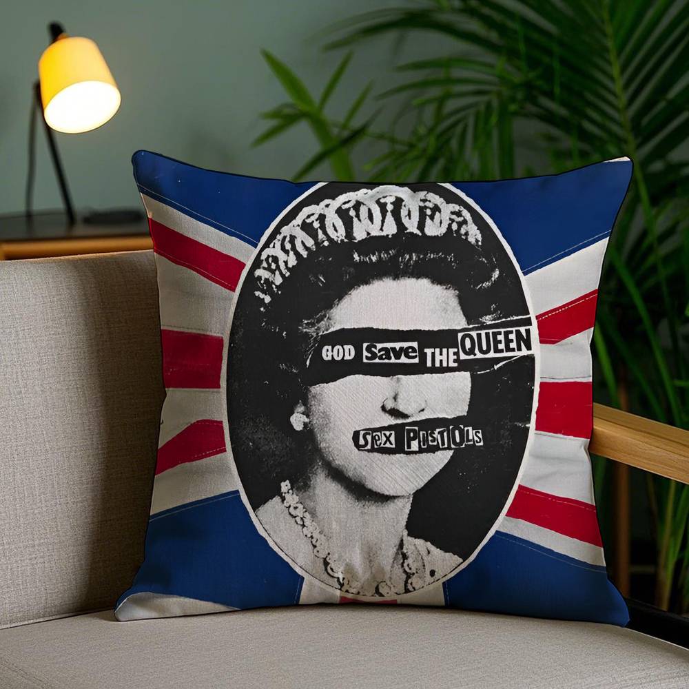 Luxurious Design Save The Queen-A Pillow Case Anti-dustmite Pillowcase Invisible zipper silky short plush Sofa cushion cover