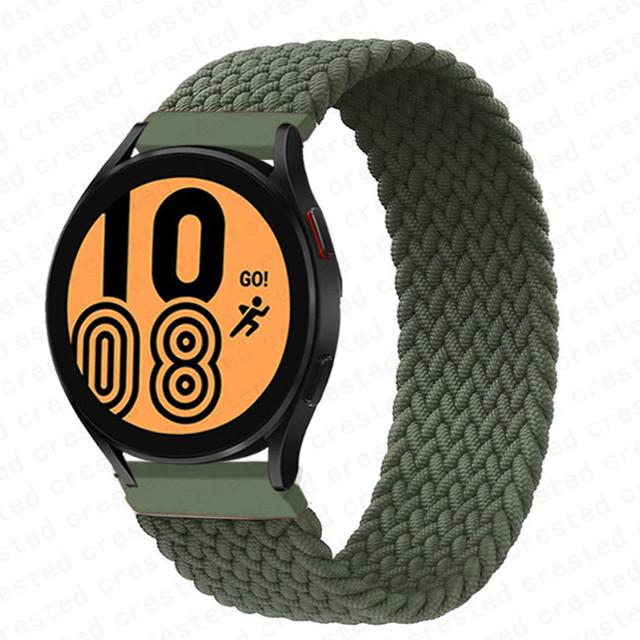 20 мм 22 мм ремешок для Samsung Galaxy watch 6 7 4 5 pro active 2 Gear S3 плетеный браслет solo loop ремешок Huawei watch GT 2 3
