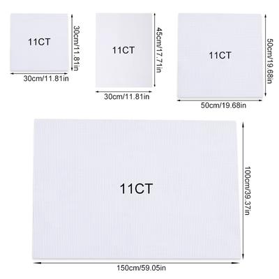 11CT 5Pcs Aida Ткань Diy Cross Stitch Ткань для вышивки крестом Хлопковая ткань для вышивки Сетка для вышивки холст листы 30x45см 30x30см