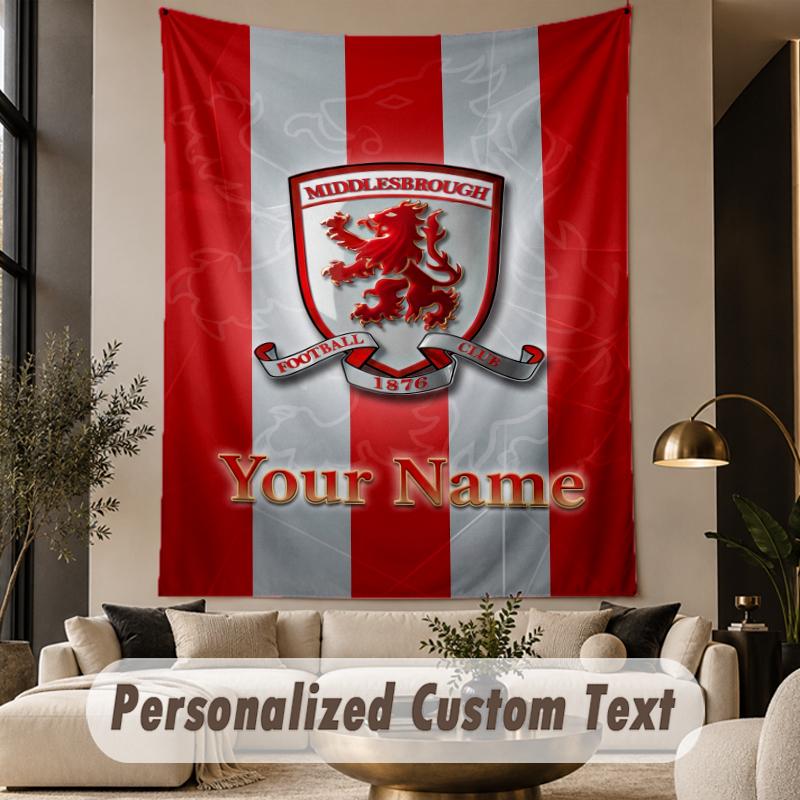 Custom Text Tapestry Middlesbrough FC Print Wall Tapestry Indoor Living Room Wall Decor