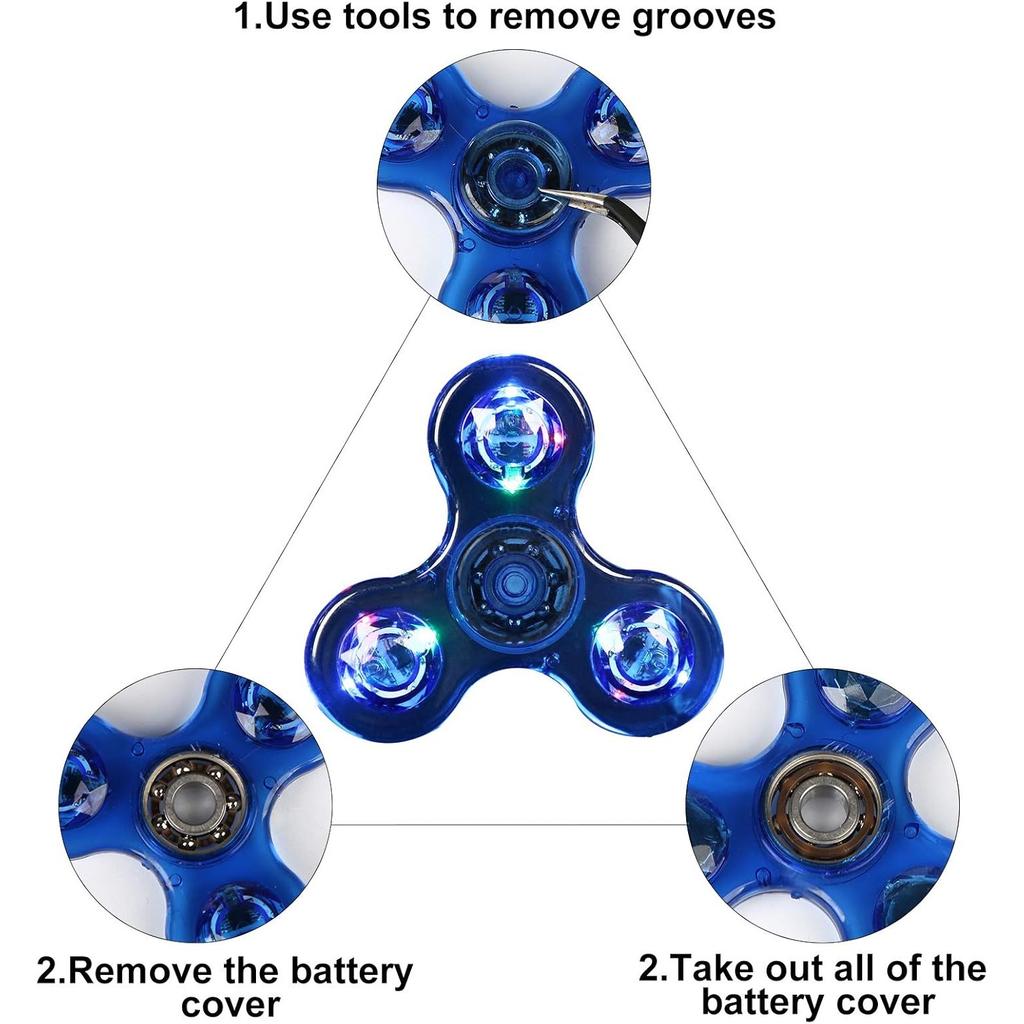 LED Fidget Spinners, Light Up Sensory Fidgets Toys, Glow In The Dark Toy, ADHD Anxiety Stress Relief Toys, Easter School Classroom Exchange Gifts