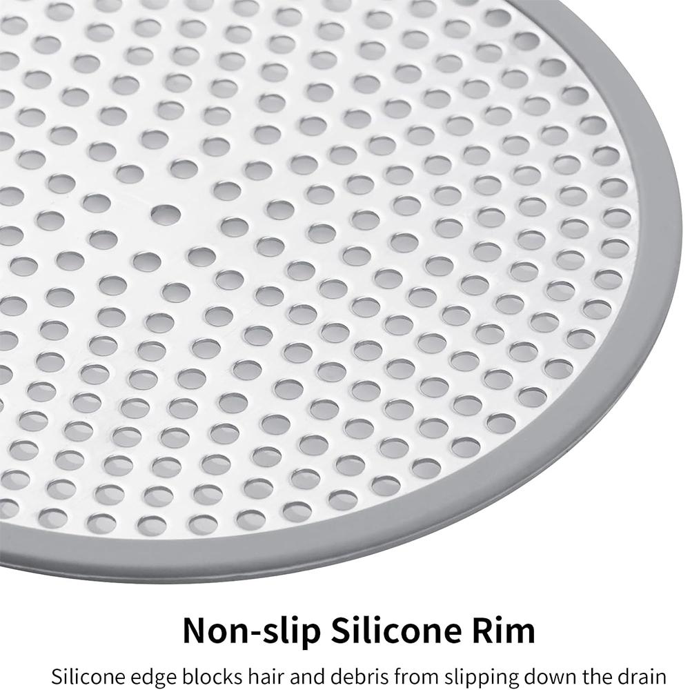 Новый Прочный 2 шт. 4,72 дюйма Нержавеющая Сталь Слив для Душа Уловитель Волос с Силиконовым Ободком