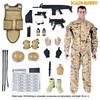 NB Series 30cm Camouflage Toy Gun with Plastic Strap and 16 Military Action Figures