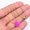 Pink Botswana Druzy Gemstone 925 Sterling Silver Jewelry Necklace 20" GK-7596