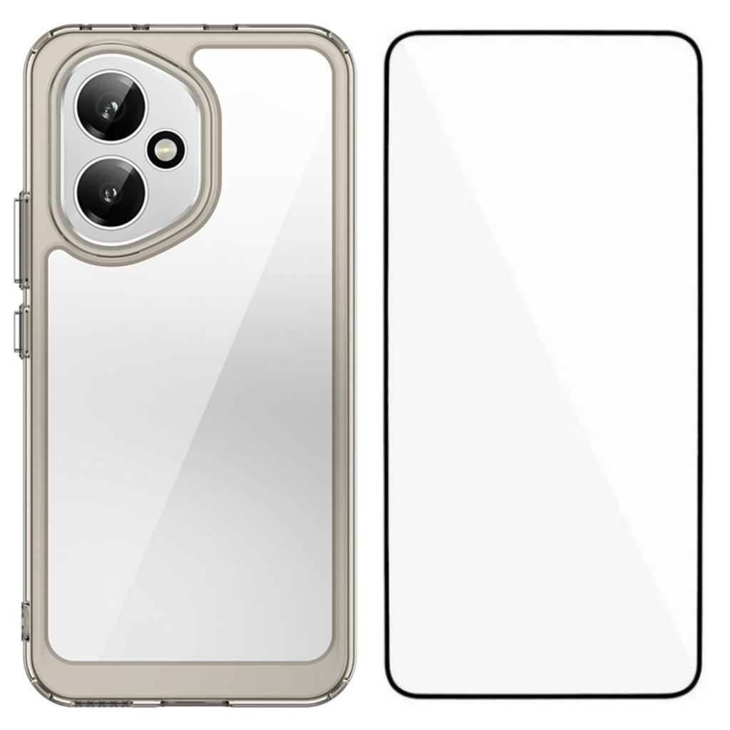 Для Honor 400 5G (Глобальный) Чехол для телефона WANLONFENG Серия XC TPU Акриловая крышка с закаленным стеклом (Большое отверстие для линзы)