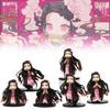 Charming Nezuko Pvc Figurines Set 6 Cute Demon Slayer Miniatures For Fans