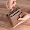 Vintage Men's Wallet PU Leather Short Purse Men Hasp Zipper Clutch Solid Color Wallets High Quality Durable Convenient Wallets
