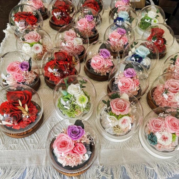 Preserved Flower Sphere: Rose & Sunflower Glass Dome Gift for Christmas & Valentine's Day