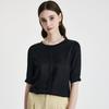 Gentle and Sweet: 100% Mulberry Silk 26 Year Spring/Summer Round Neck Aging Reduction Unique Printed Silk T-shirt for Women