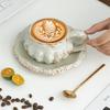 Новая кофейная чашка из грубой керамики, блюдце, набор для afternoon tea с кофе ручной заварки, винтажный креативный сувенир