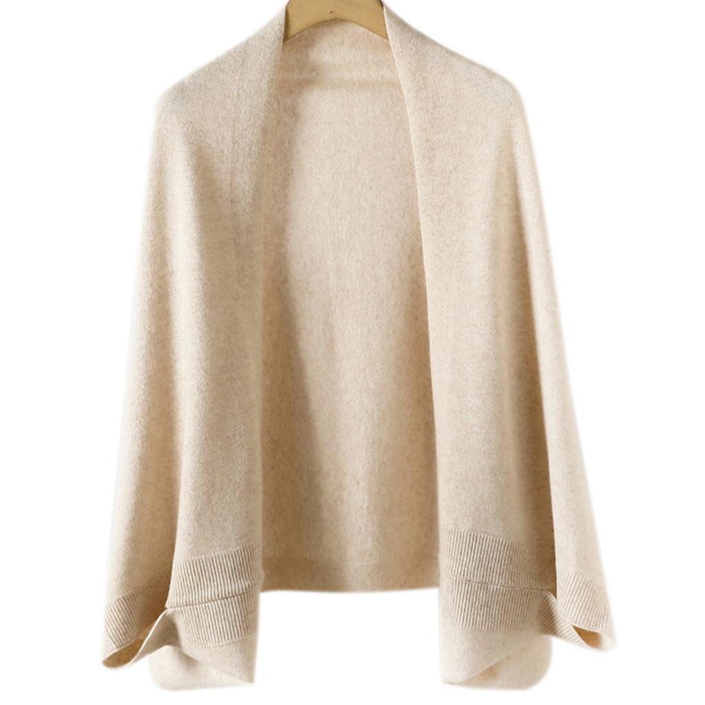 Ladies' Fashionable Cashmere Shawl Paired With Warm, Fashionable And Stylish High-end Knitted Cape Dual-use Scarf