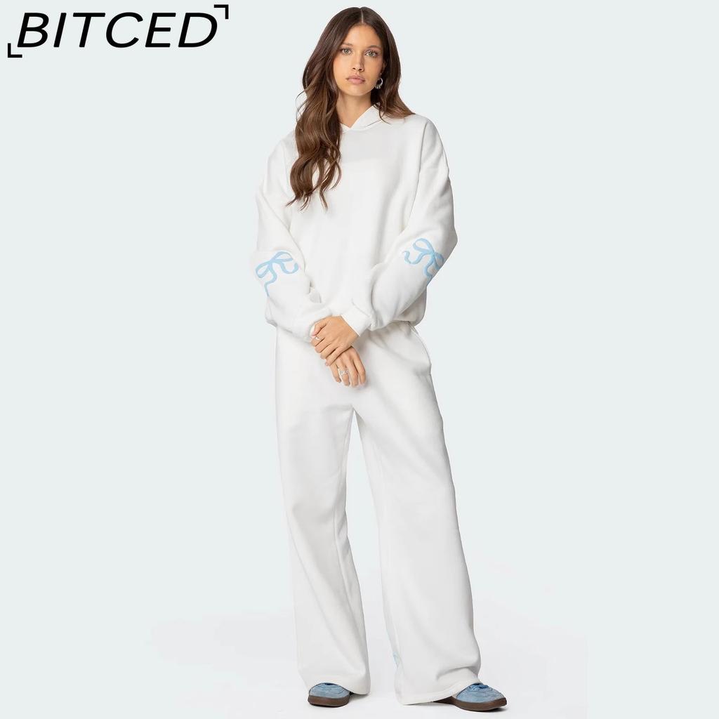 BITCED Женская толстовка, Однотонный топ с капюшоном, Цельный предмет женской одежды, Осенне-зимняя толстовка, Толстовка, Топ