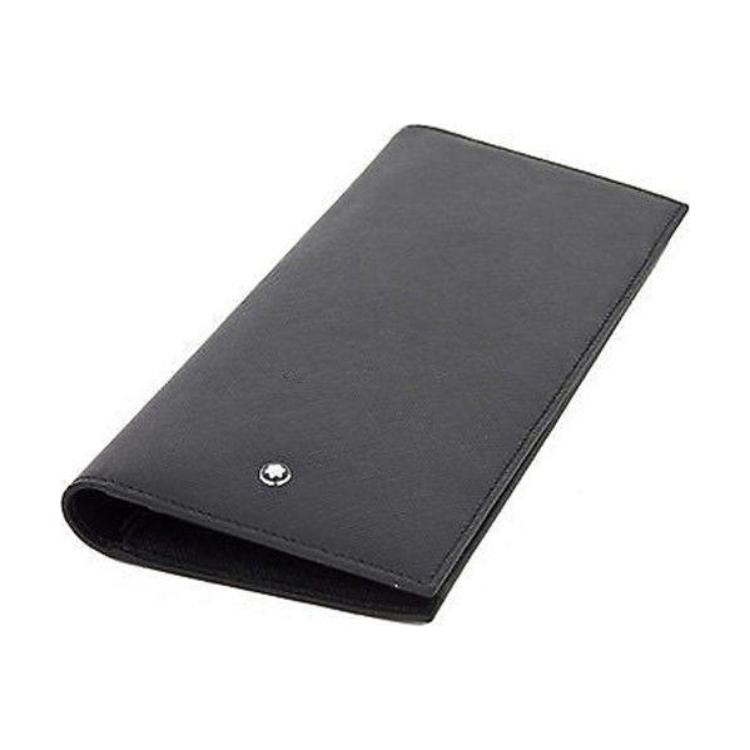 Montblanc Meisterstück Hexagonal White Star Logo Flap Leather Wallet Men wallet Black 109655