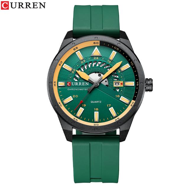 CURREN New Design Waterproof Sports Quartz Watch Fashion Luxury Army Military Watches Men Dual Time Zone Clock Relogio Masculino