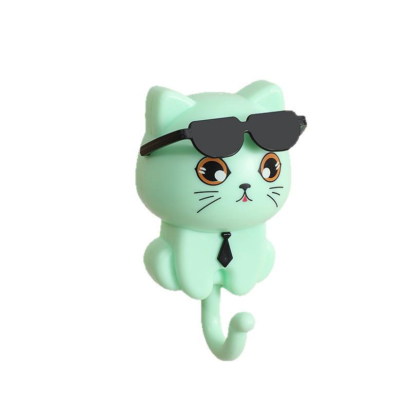Multifunctional Cartoon Cat Key & Eyeglass Hooks – Door & Hall Storage Rack
