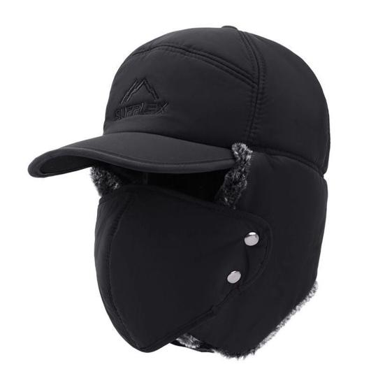 Unisex Winter Hat Thickened Fleece Lined Ear Protection Windoroof Buckle Fasten Heat Retention