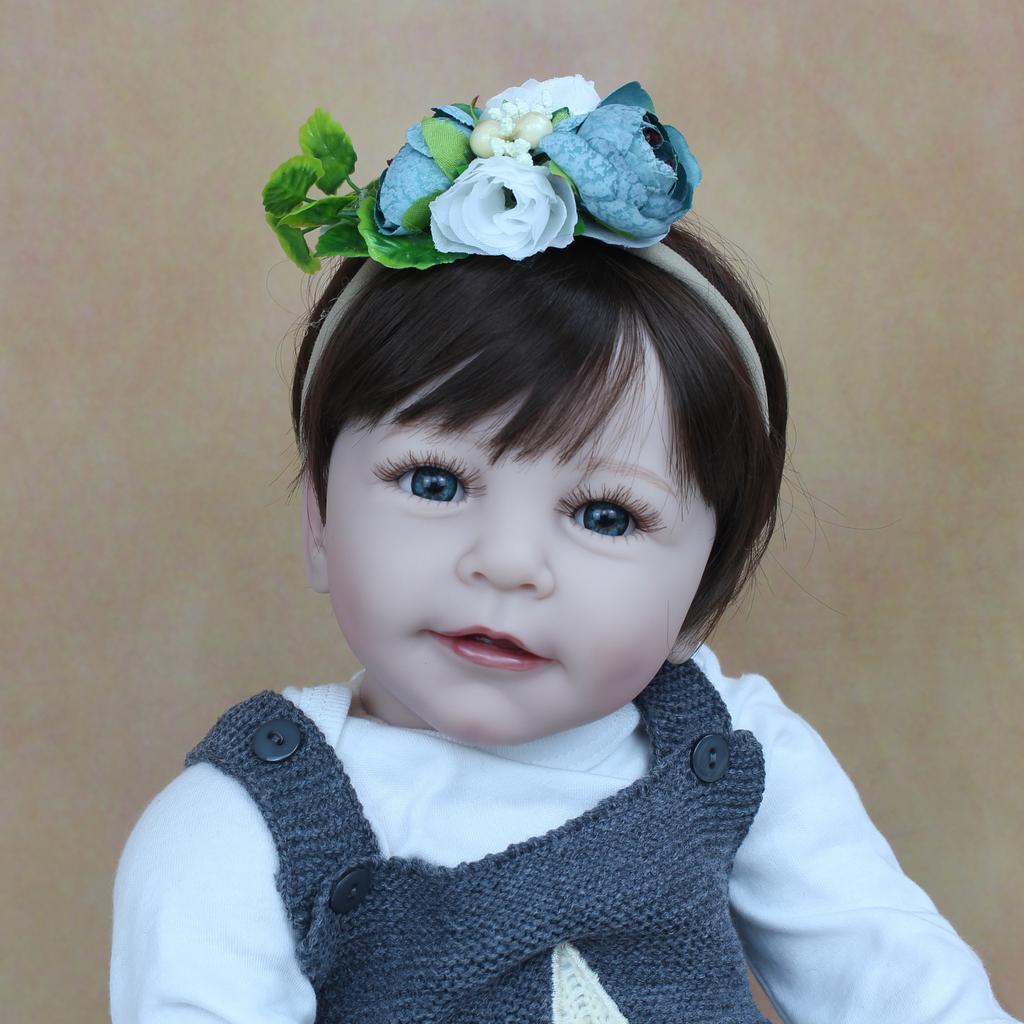 BZDOLL 55 CM Soft Silicone Reborn Baby Girl Doll Toy Like Real Cloth Body Realistic 22 Inch Lisa Princess Toddler Dress Up Bebe