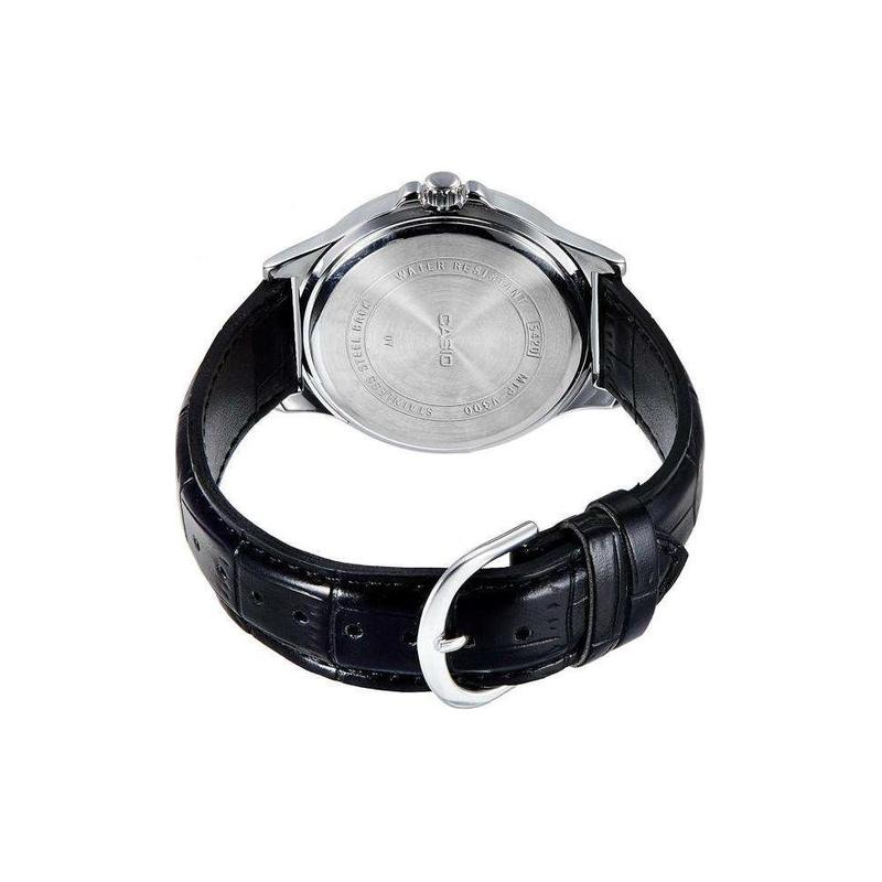 Casio Серия STANDARD Модные Деловые Ретро Классические Тройной Циферблат Шесть Стрелок Черный Циферблат Водонепроницаемые Кварцевый Механизм Ремешок из Натуральной Кожи MTP-V300L-1A