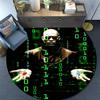 Matrix Poster pattern round rug,Carpet Rug for Living Room Bedroom Playroom ,Non-slip Floor Mat,Holiday Gifts and Birthday Gifts.