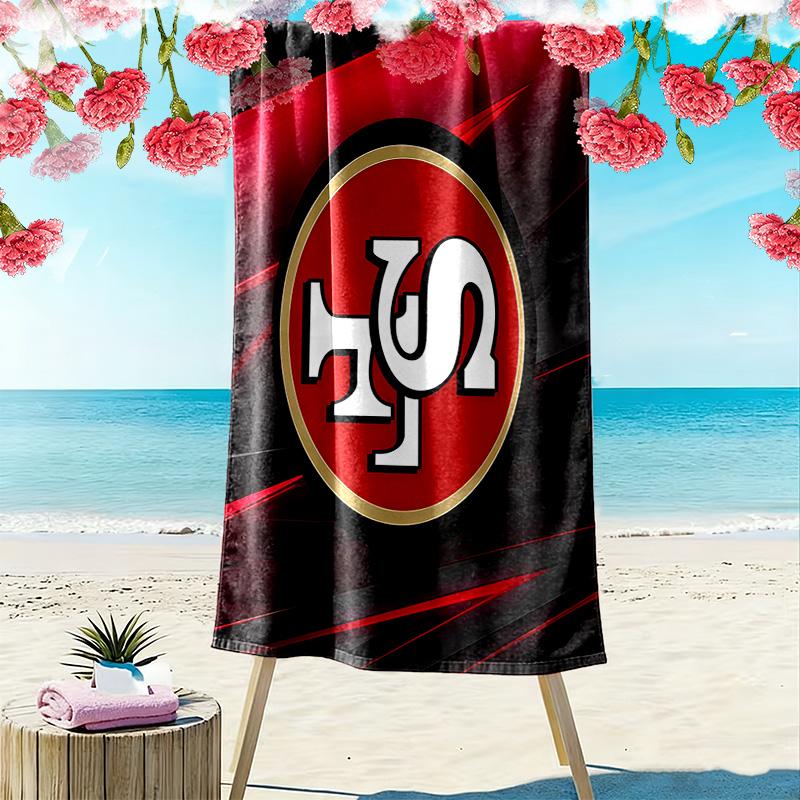 San Francisco 49ers Print Beach Towel, Large Soft Quick Dry Towel for Beach Camping Swimming